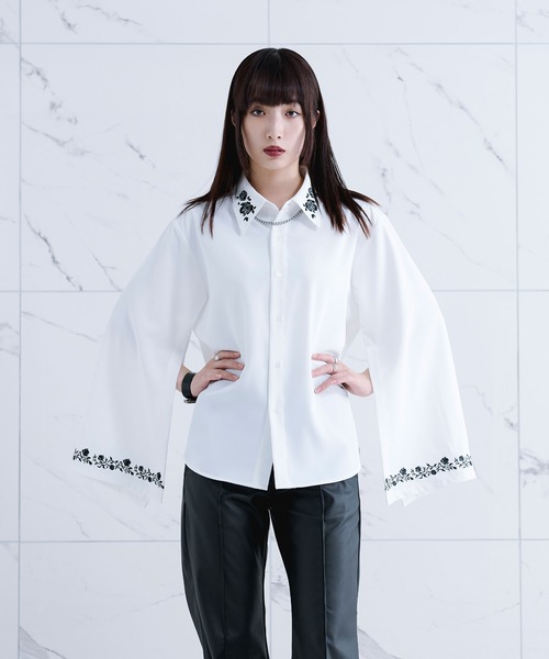 「Ellno Loset」 長袖シャツ SMALL ブラック メンズ_画像2