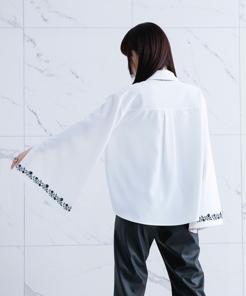 「Ellno Loset」 長袖シャツ SMALL ブラック メンズ_画像3