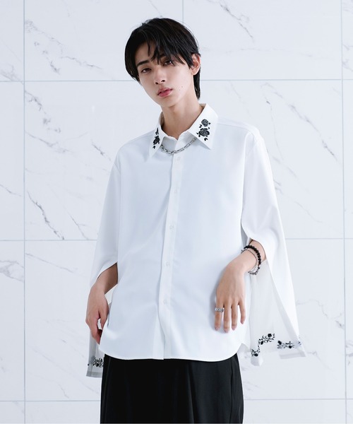「Ellno Loset」 長袖シャツ SMALL ブラック メンズ_画像6