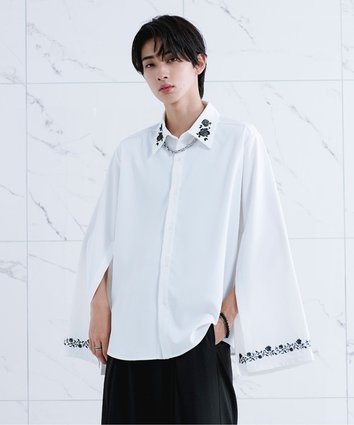 「Ellno Loset」 長袖シャツ SMALL ブラック メンズ_画像7