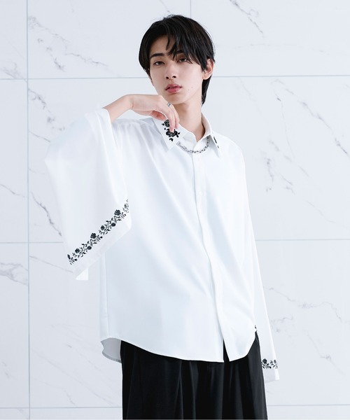 「Ellno Loset」 長袖シャツ SMALL ブラック メンズ_画像8