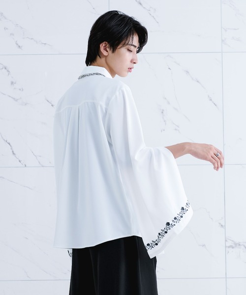 「Ellno Loset」 長袖シャツ SMALL ブラック メンズ_画像9