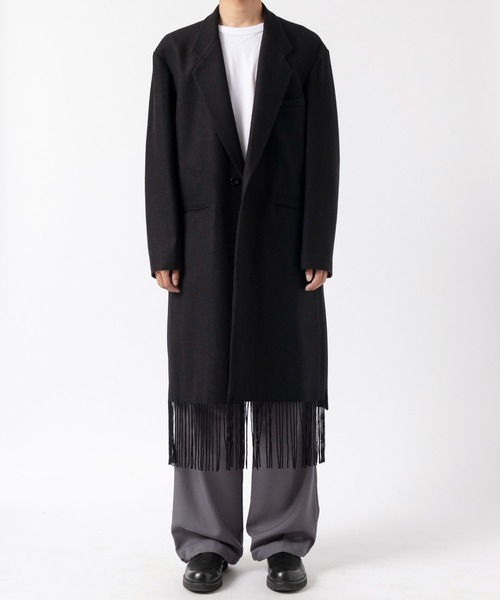 ブルゾン アウター Side Slit Fringe Long JKT メンズの画像
