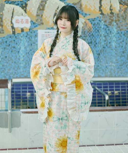 kutir（クティール） 浴衣 「クティールとレトロ」2wayフリル浴衣