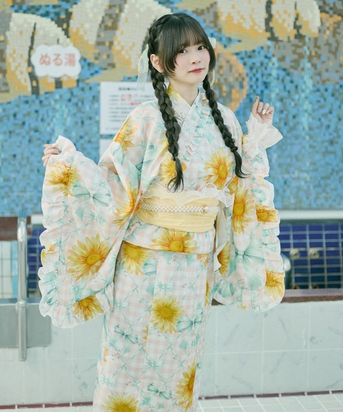 kutir（クティール） 浴衣 「クティールとレトロ」2wayフリル浴衣