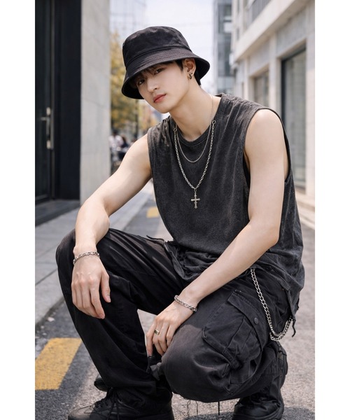 Bling Leads タンクトップ 「Bls」 「ZM」「Bling Leads」チェーン付き