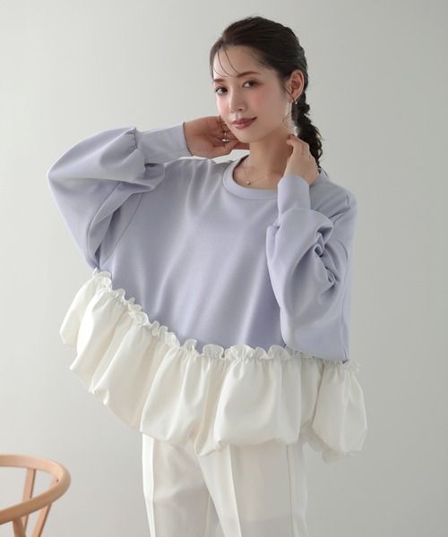 「MERAKI」 長袖カットソー FREE ホワイト レディース_画像2