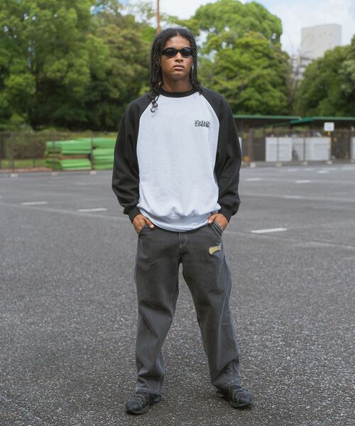 「SEQUENZ」 スウェットカットソー MEDIUM オリーブ メンズ_画像4