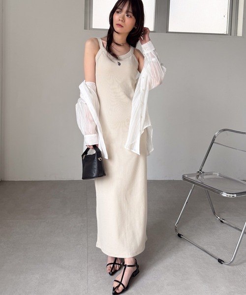 「U.S. POLO ASSN.」 ノースリーブワンピース LL グレー レディース_画像2