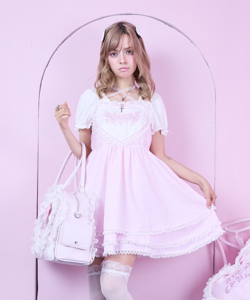 AVENCHUMU ワンピース AVENCHUMU ワンピース Heart tiered babydoll one piece : ZOZOTOWN