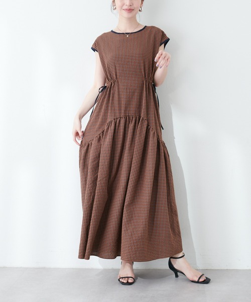 「natural couture」 ノースリーブワンピース FREE オフホワイト レディース_画像3