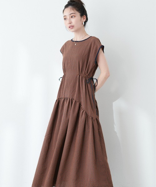 「natural couture」 ノースリーブワンピース FREE オフホワイト レディース_画像4