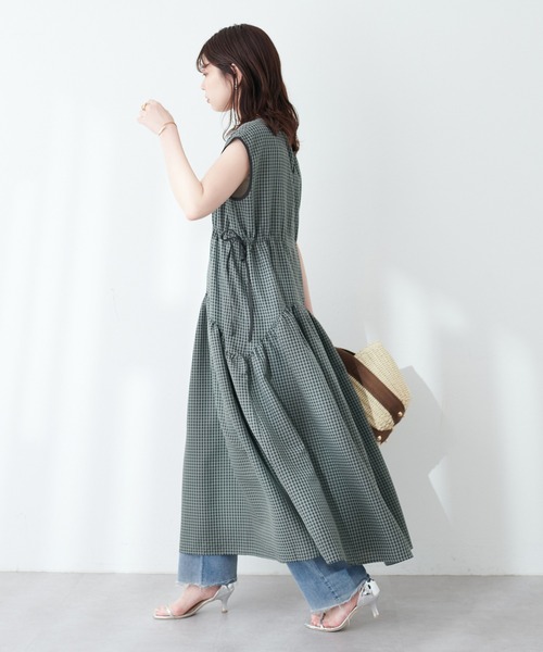 「natural couture」 ノースリーブワンピース FREE オフホワイト レディース_画像5