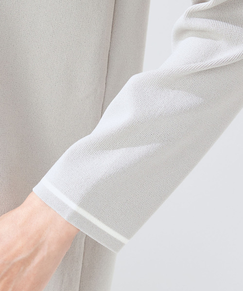「A/C DESIGN BY ALPHA CUBIC」 ニットカーディガン L ネイビー レディース_画像6