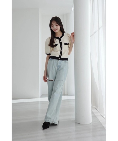ORGUE（オルグ） ニット セーター Bicolor knit cardigan/バイカラー