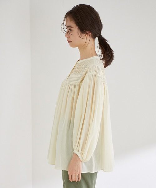 「ROPE'」 長袖ブラウス 38 グリーン レディース_画像3