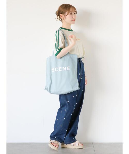「ehka sopo」 デニムパンツ F ネイビー レディース_画像9