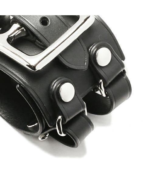 【美品】JAM HOME MADE レザーバングル 黒〈定価16,500円〉 JAM HOME MADE ブレスレット ポスト ダブル レザー バックル