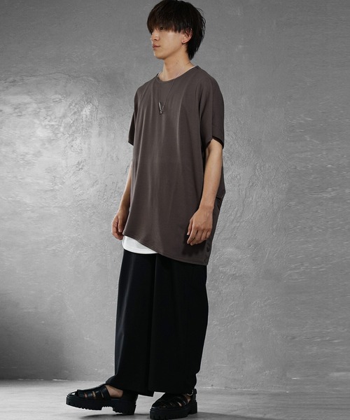 ETHOSENS 新品未使用タグ付 スーピマコットンアシンメトリーTシャツ 2 MinoriTY（マイノリティ） tシャツ 「MinoriTY」アシンメトリー