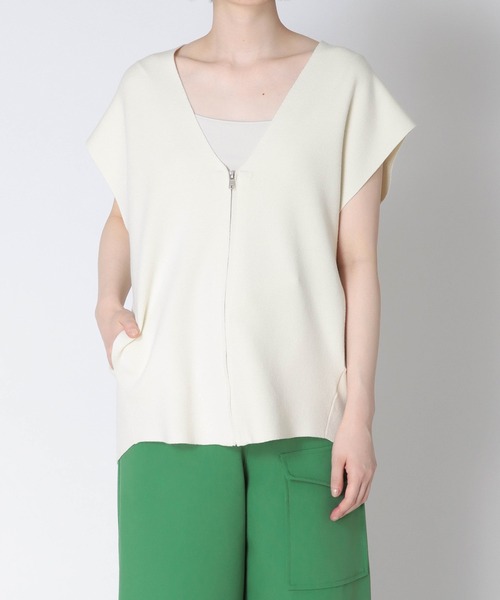 ニット セーター Sugar Rose / front zip knit vest(フロントZIPニットベスト) レディース DRESSLAVE ニット セーター Sugar Rose / front zip knit vest