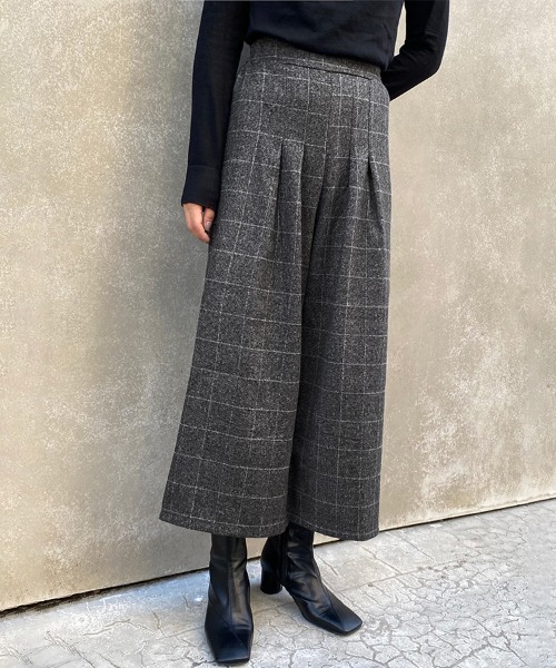 パンツ ハイウエスト ワイドパンツ ウエストゴム レディース 