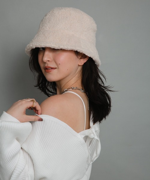 帽子 ハット ファジーバケットハット レディース : ZOZOTOWN