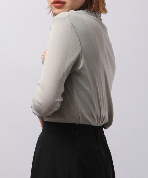 tシャツ BRODIAEA 長袖チュールシアートップス ８段メロー レディース tシャツ BRODIAEA 長袖チュールシアートップス 8段メロー
