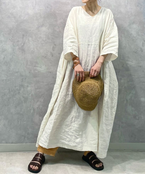 JOURNAL STANDARD LUXE ワンピース 40リネン Vネックワンピース