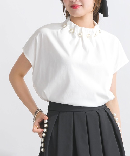 PICCIN PERLA ドットチュール Tシャツ ホワイト PICCIN PERLA ドットチュール Tシャツ ホワイト