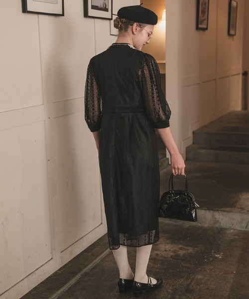 BONLECILL noir ドレス 「BONLECILL noir」ベロア切替ヴィンテージ総