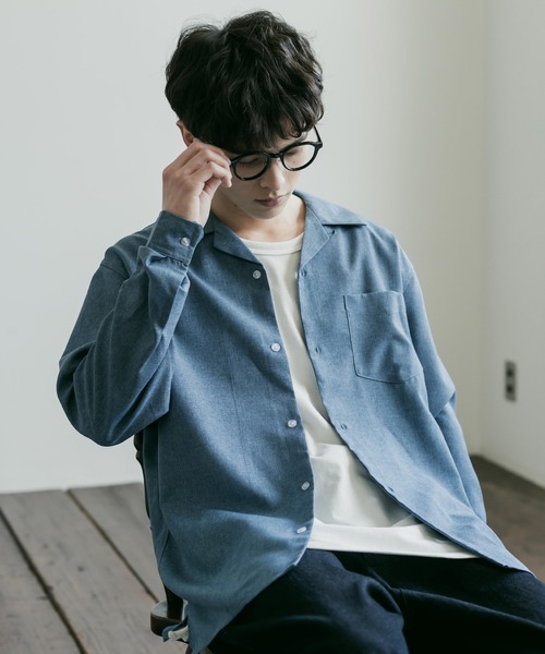 Rocky Monroe シャツ ルーズシルエット ポリトロオープンカラー