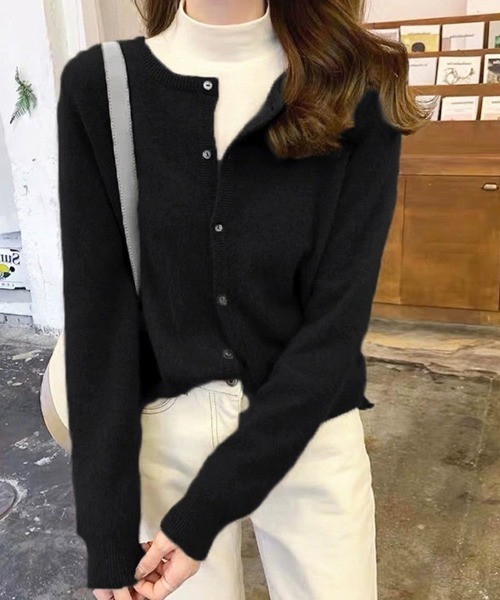 ニット セーター モヘア風ニットカーディガン レディース : ZOZOTOWN