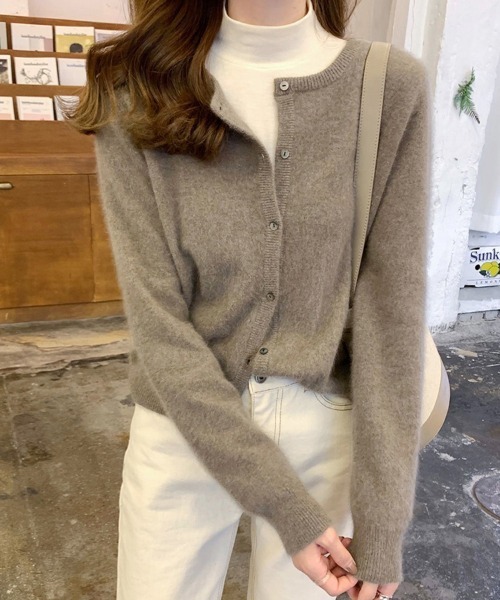 ニット セーター モヘア風ニットカーディガン レディース : ZOZOTOWN