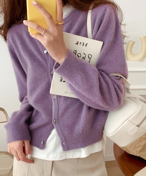 ニット セーター モヘア風ニットカーディガン レディース : ZOZOTOWN