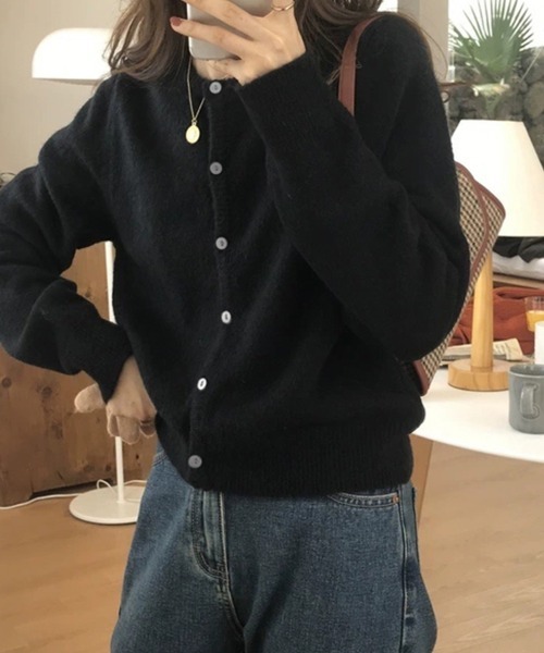 ニット セーター モヘア風ニットカーディガン レディース : ZOZOTOWN