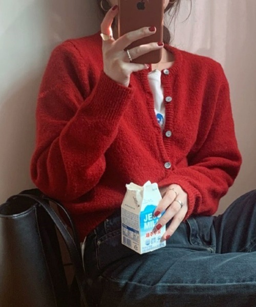 ニット セーター モヘア風ニットカーディガン レディース : ZOZOTOWN