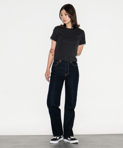 【関税込み】Levi's ブラック Ribcage フルレングス ジーンズ RIBCAGE ストレートジーンズ ブラック – リーバイス®公式