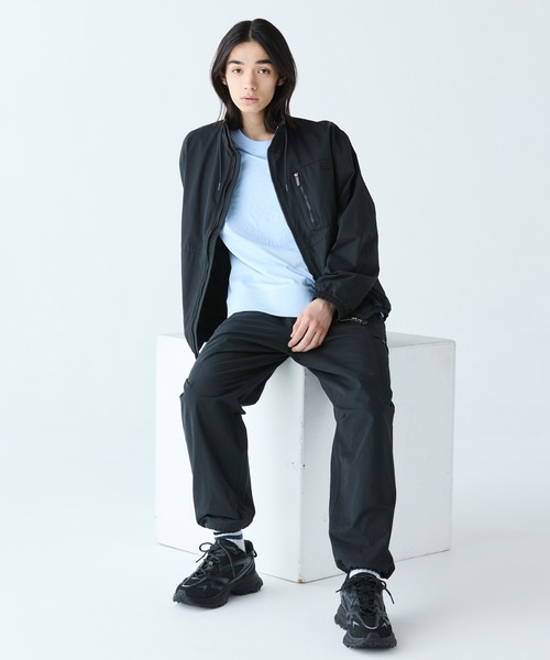LACOSTE カーゴパンツ ワイドテーパード ナイロンコットンツイル