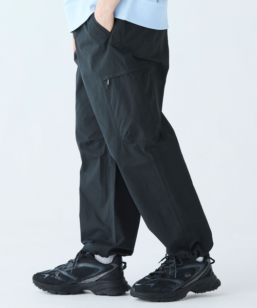 LACOSTE カーゴパンツ ワイドテーパード ナイロンコットンツイル