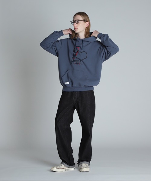 新品　schott ショット　プリント　ビッグシルエット　スウェット　パーカー Schott N.Y.C パーカー Schott/ショット/ORIGINAL HEART HOODED