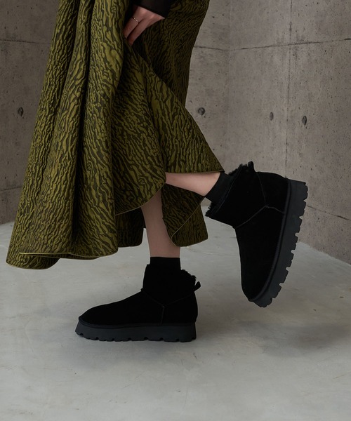 carino（カリーノ） ブーツ 本革ムートンショートブーツ レディース