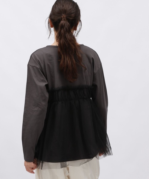 LAKOLE（ラコレ） tシャツ チュールドッキング長袖T / 150979