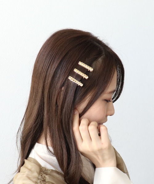 Three Four Time（スリーフォータイム） ヘアクリップ メタルチェーン