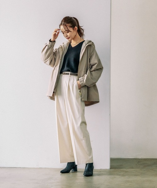 GLOBAL WORK ニット メルティアゼVネックラメプルオーバー