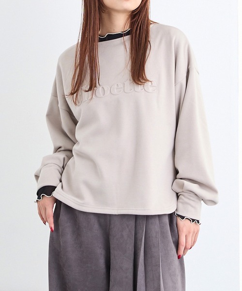 tシャツ 裏シャギーエンボスプルオーバー レディース
