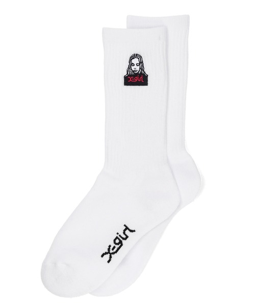 (◍︎•ᴗ•◍︎)様专用 X-girl 靴下 FACE EMBROIDERY RIB SOCKS レディース : ZOZOTOWN