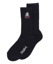 X-girl（エックスガール） 靴下 FACE EMBROIDERY RIB SOCKS レディース