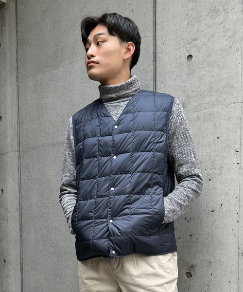 TAION（タイオン） ベスト ジレ V NECK BUTTON DOWNVEST Vネックボタン 