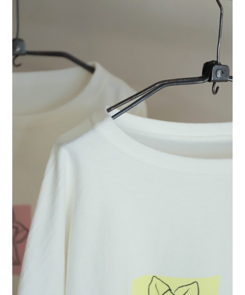 tシャツ スプリングフラワープリント　ロンTEE レディース FIL DE FER tシャツ スプリングフラワープリント ロンTEE