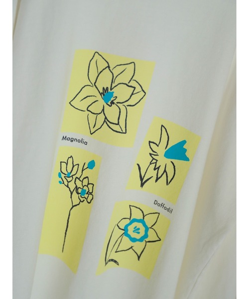 FIL DE FER tシャツ スプリングフラワープリント ロンTEE